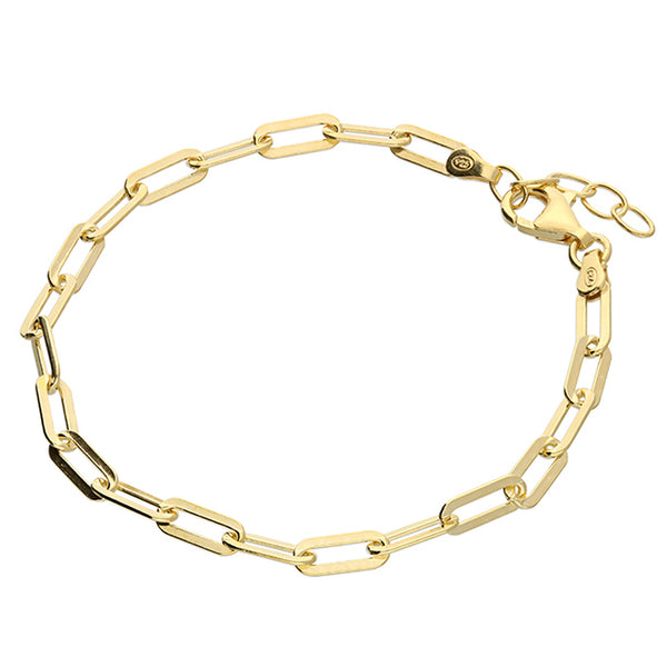 Link Paperclip Style Bracelet - Gold