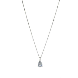 Pear Cut Pendant Necklace - Silver