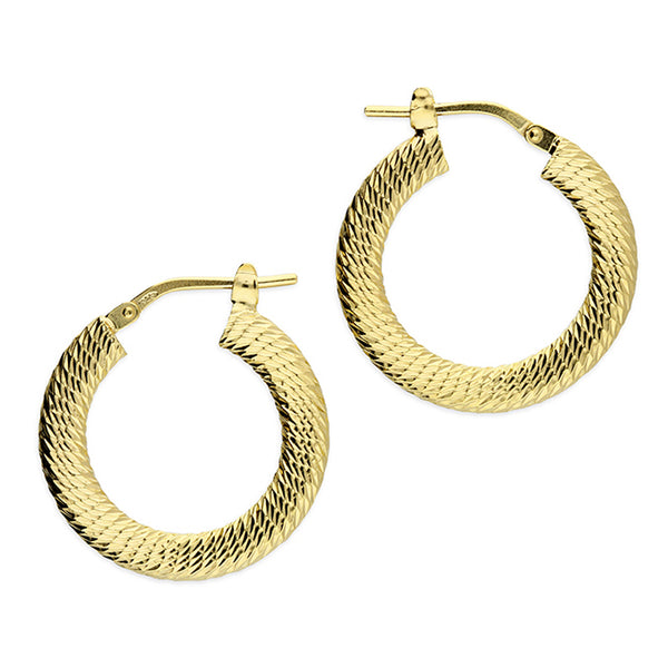 Textured Hoop Earrings - Gold