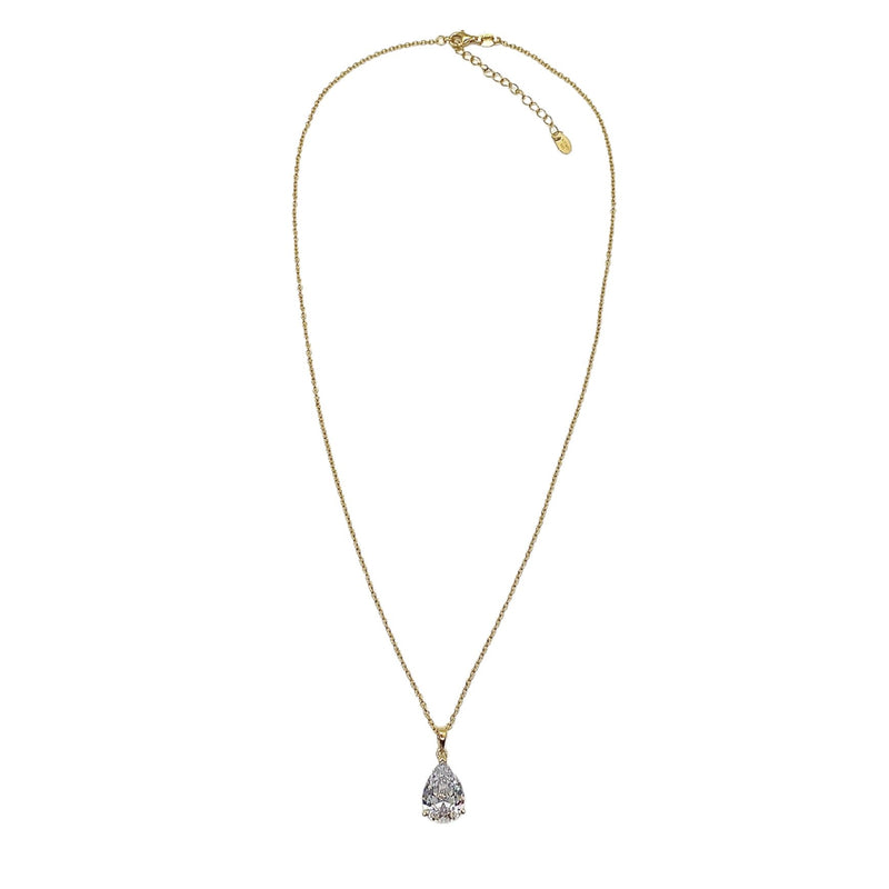 Pear Cut Pendant Necklace - Gold